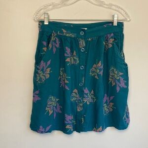 Many Belles Down| Teal Button Skirt sz S